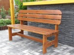 [Obrázek: Dřevěná zahradní lavice s opěrkou Uli